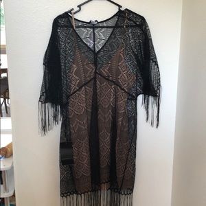 BEBE LACE NUDE DRESS